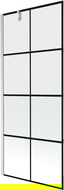Mexen Next paroi de baignoire 1-volet 80 x 150 cm, grille noire, nickel brossé - 895-080-000-00-77-97