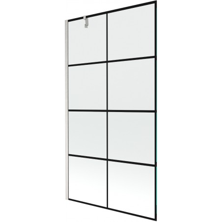 Mexen Next vannisein 1-sulgur, 100 x 150 cm, musta ruudustikuga, harjatud nikkel - 895-100-000-00-77-97