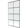 Mexen Next Wannenschirm, 1-flügelig, 100 x 150 cm, schwarzes Muster, gebürstetes Nickel - 895-100-000-00-77-97