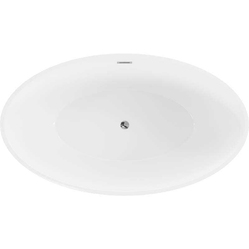 Mexen Nike freistehende Badewanne 175 x 100 cm, weiß, Überlauf chrom - 54071751000-01