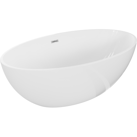 Mexen Nike freistehende Badewanne 175 x 100 cm, weiß, Überlauf chrom - 54071751000-01