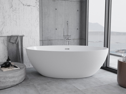 Mexen Nike freistehende Badewanne 175 x 100 cm, weiß, Überlauf chrom - 54071751000-01