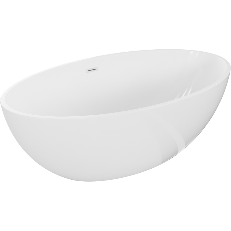 Mexen Nike freistehende Badewanne 175 x 100 cm, weiß, weißer Überlauf - 54071751000-20