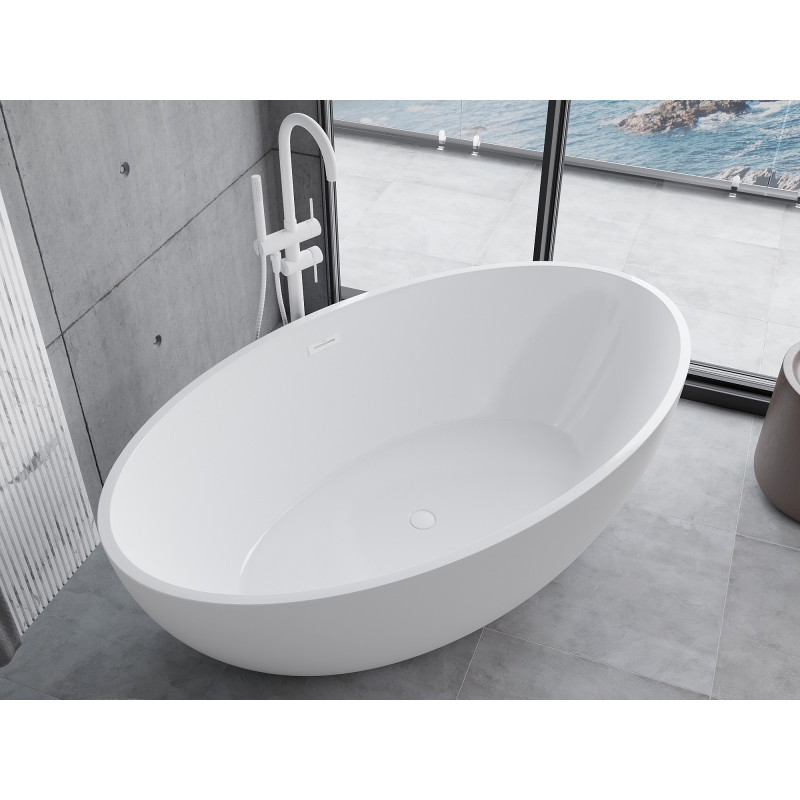 Mexen Nike wanna wolnostojąca 175 x 100 cm, biała, przelew biały - 54071751000-20