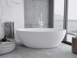 Mexen Nike freistehende Badewanne 175 x 100 cm, weiß, Überlauf weiß - 54071751000-20