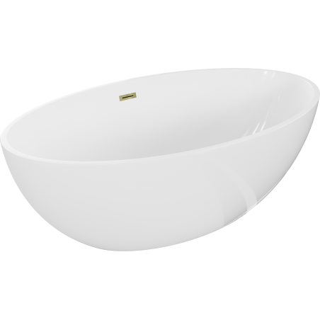 Mexen Nike vrijstaande badkuip 175 x 100 cm, wit, overloop goud - 54071751000-50