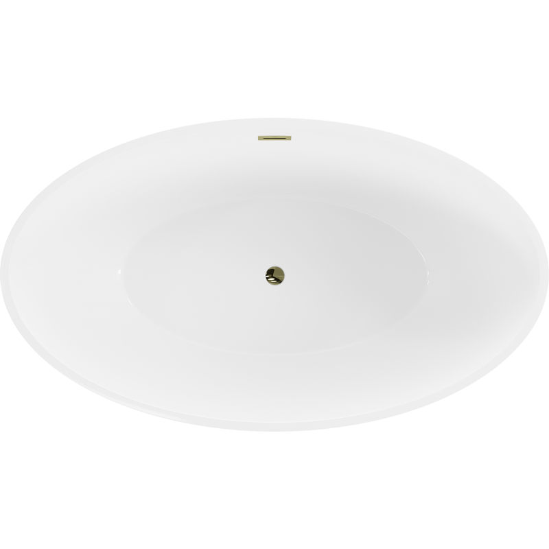 Mexen Nike fristående badkar 175 x 100 cm, vit, guld överfyllnad - 54071751000-50