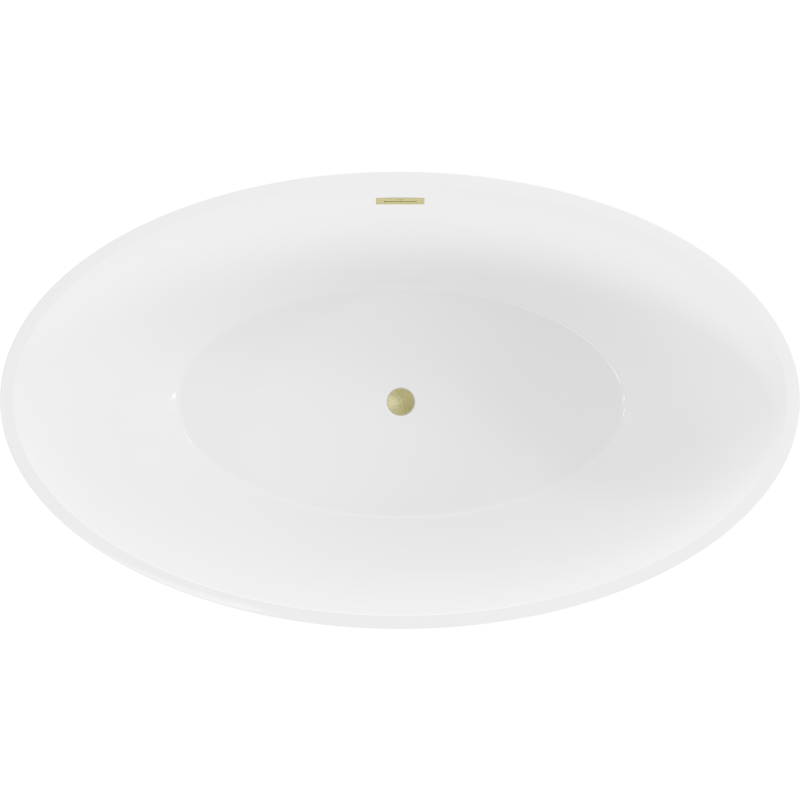 Mexen Nike baignoire autoportante 175 x 100 cm, blanche, trop-plein doré brossé - 54071751000-55