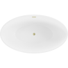 Mexen Nike freistehende Badewanne 175 x 100 cm, weiß, Ablauf in gebürstetem Gold - 54071751000-55