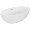 Mexen Nike freistehende Badewanne 175 x 100 cm, weiß, Überlauf gun gray gebürstet - 54071751000-66