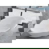 Mexen Nike vrijstaande badkuip 175 x 100 cm, wit, overloop geborsteld gun grijs - 54071751000-66