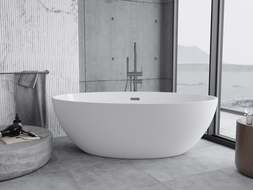 Mexen Nike vasca da bagno indipendente 175 x 100 cm, bianca, trabocco gun gray spazzolato - 54071751000-66