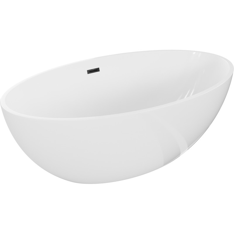 Mexen Nike vaba seisuga vann 175 x 100 cm, valge, must ülevool - 54071751000-70