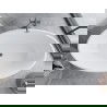 Mexen Nike vrijstaande badkuip 175 x 100 cm, wit, overloop geborsteld gun grijs - 54071751000-66