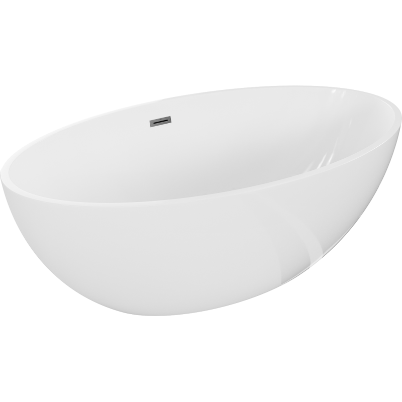 Mexen Nike freestanding bath 175 x 100 cm, white, overflow gun metal - 54071751000-95