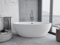 Mexen Nike freestanding bath 175 x 100 cm, white, overflow gun metal - 54071751000-95