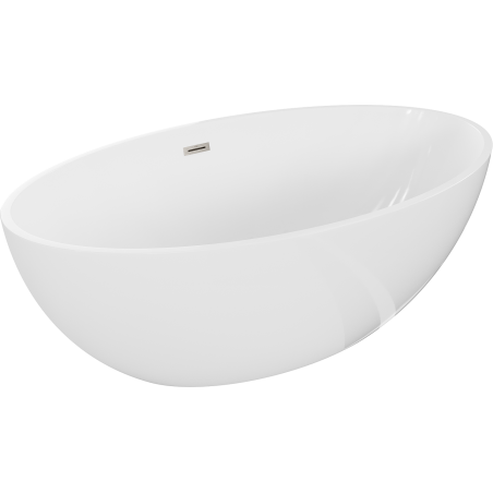 Mexen Nike freestanding bath 175 x 100 cm, white, brushed nickel overflow - 54071751000-97