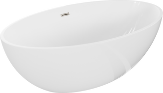 Baignoire Mexen Nike autoportante 175 x 100 cm, blanche, vidange en nickel brossé - 54071751000-97