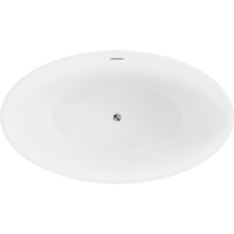 Mexen Nike baignoire autoportante 175 x 100 cm, blanc/noir, trop-plein chromé - 54071751075-01