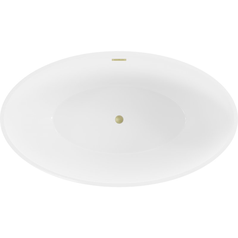 Mexen Nike Freestanding Bath 175 x 100 cm, White/Black, Gold Brushed Overflow - 54071751075-55