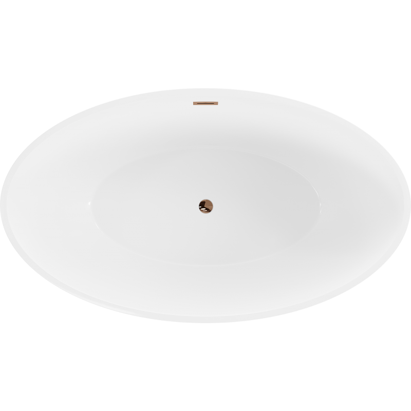 Mexen Nike vrijstaande badkuip 175 x 100 cm, wit/zwart, overloop roségoud - 54071751075-60