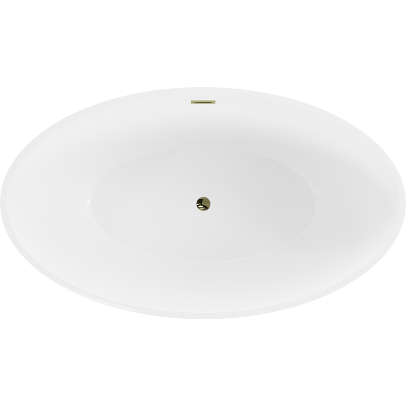 Mexen Nike bañera exenta 175 x 100 cm, blanca/negra, rebosadero dorado - 54071751075-50