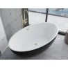 Mexen Nike freistehende Badewanne 175 x 100 cm, weiß/schwarz, Abfluss gold gebürstet - 54071751075-55