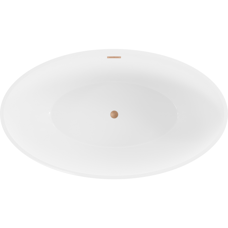 Mexen Nike freestanding bath 175 x 100 cm, white/black, brushed copper overflow - 54071751075-65