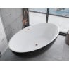 Mexen Nike freistehende Badewanne 175 x 100 cm, weiß/schwarz, Überlauf in roségold - 54071751075-60
