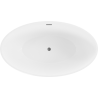 Mexen Nike freistehende Badewanne 175 x 100 cm, weiß/schwarz, gebürsteter Gun Gray Überlauf - 54071751075-66