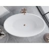 Mexen Nike freistehende Badewanne 175 x 100 cm, weiß/schwarz, Überlauf in roségold - 54071751075-60