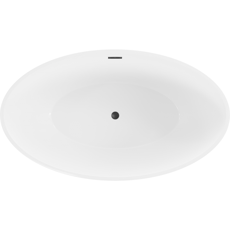 Mexen Nike baignoire autoportante 175 x 100 cm, blanche/noire, trop-plein noir - 54071751075-70