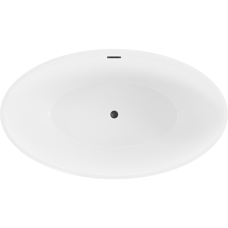 Mexen Nike Μπανιέρα ελεύθερης τοποθέτησης 175 x 100 cm, λευκή/μαύρη,