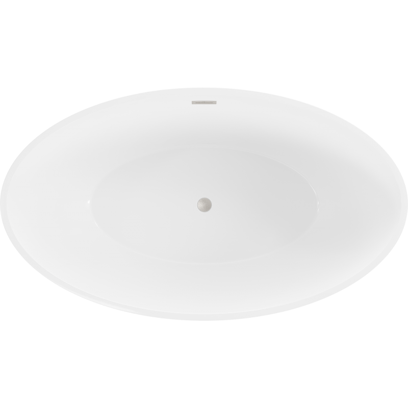 Mexen Nike ελεύθερη μπανιέρα 175 x 100 cm, λευκή/μαύρη, υπερχείλιση σε