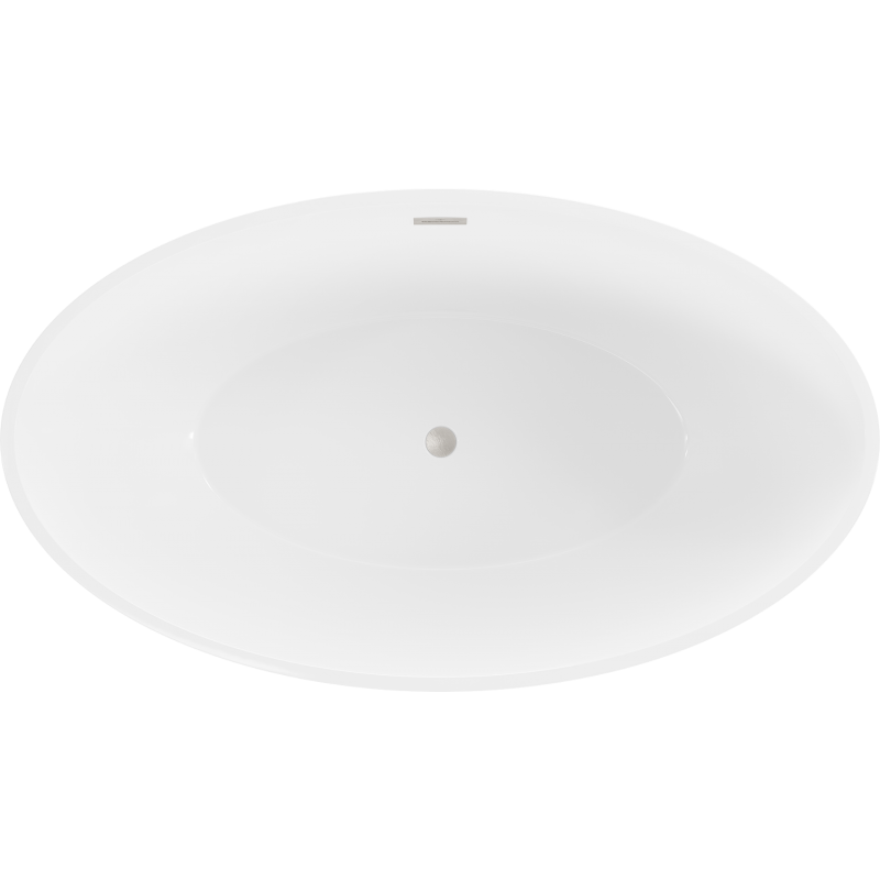 Mexen Nike freestanding bath 175 x 100 cm, white/black, brushed nickel overflow - 54071751075-97