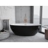 Mexen Nike Badewanne freistehend 175 x 100 cm, weiß/schwarz, gebürsteter Messingüberlauf - 54071751075-65
