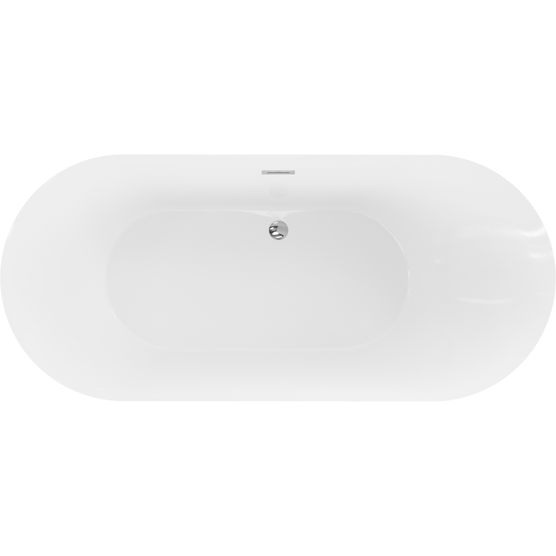 Mexen Roxy free-standing bath 180 x 85 cm, white, chrome overflow - 51201808500-01