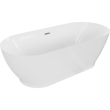 Mexen Roxy freistehende Badewanne 180 x 85 cm, weiß, Überlauf chrom - 51201808500-01