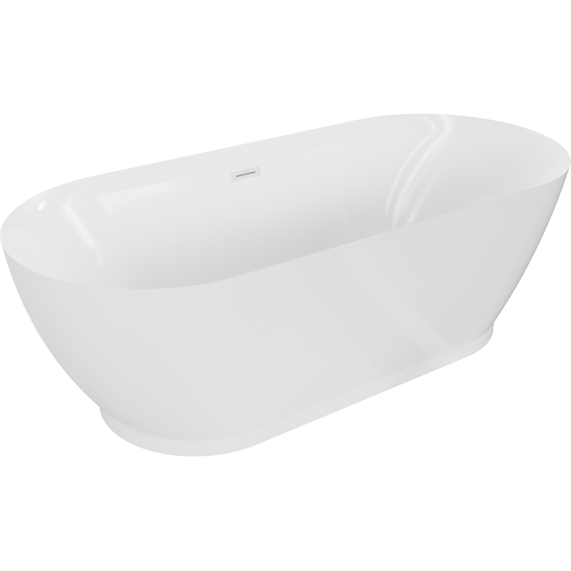Mexen Roxy vrijstaande badkuip 180 x 85 cm, wit, witte overloop - 51201808500-20