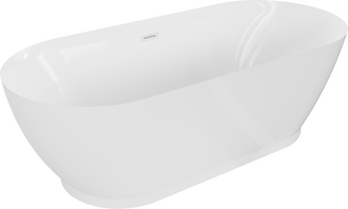 Mexen Roxy freistehende Badewanne 180 x 85 cm, weiß, Überlauf weiß - 51201808500-20