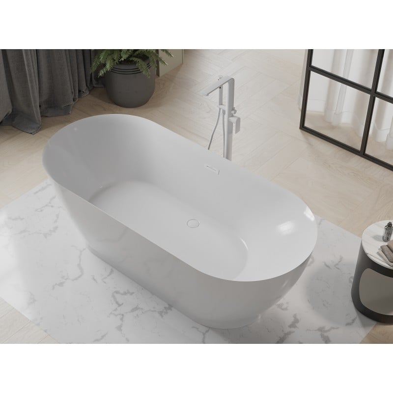 Mexen Roxy bañera exenta 180 x 85 cm, blanca, desbordamiento blanco - 51201808500-20