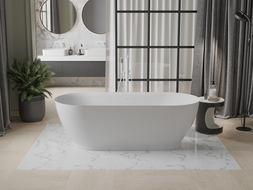 Mexen Roxy freistehende Badewanne 180 x 85 cm, weiß, Überlauf weiß - 51201808500-20