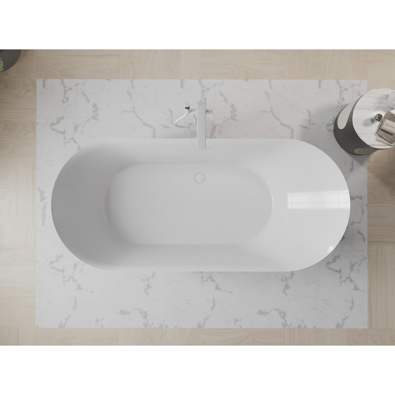 Mexen Roxy bañera exenta 180 x 85 cm, blanca, desbordamiento blanco - 51201808500-20