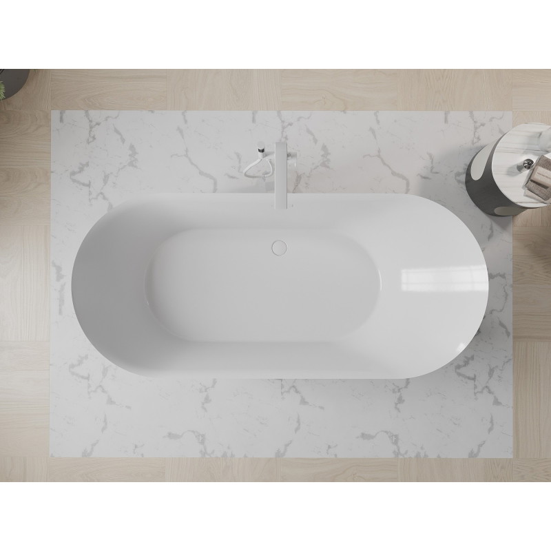 Mexen Roxy Freestanding Bathtub 180 x 85 cm, White, White Overflow - 51201808500-20