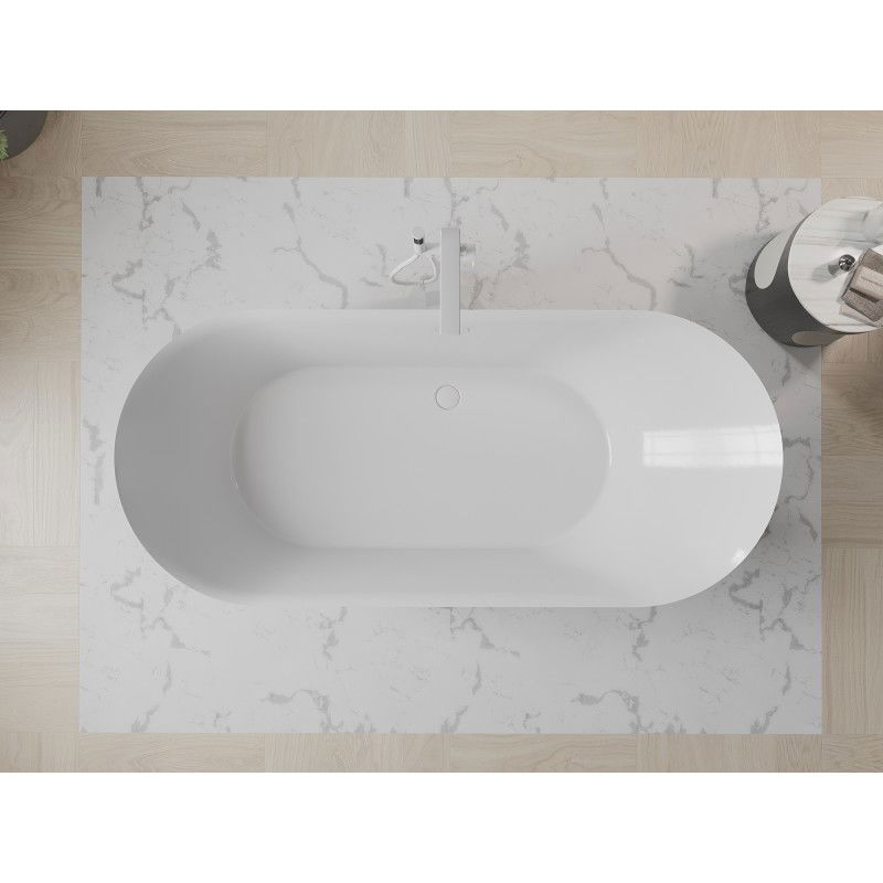 Mexen Roxy vasca da bagno autoportante 180 x 85 cm, bianca, troppopieno bianco - 51201808500-20