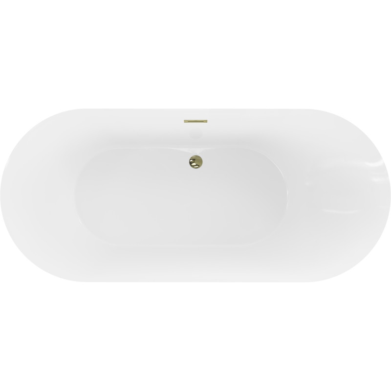 Mexen Roxy eraldiseisev vann 180 x 85 cm, valge, kuldne ülevool - 51201808500-50