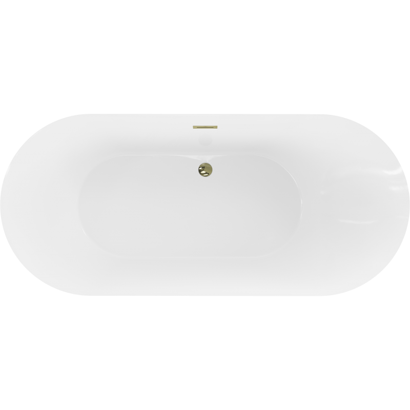 Mexen Roxy Freestanding Bathtub 180 x 85 cm, White, Gold Overflow - 51201808500-50