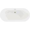 Mexen Roxy freistehende Badewanne 180 x 85 cm, weiß, Überlauf gold - 51201808500-50