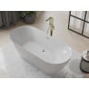 Mexen Roxy freistehende Badewanne 180 x 85 cm, weiß, Überlauf gold - 51201808500-50