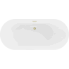 Mexen Roxy freistehende Badewanne 180 x 85 cm, weiß, mit gebürstetem goldenen Overflow - 51201808500-55